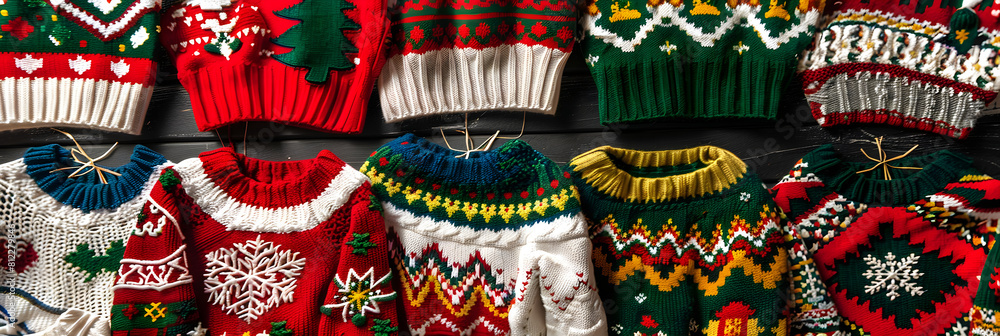 Festive Fiasco: A Cornucopia of Colorful, Ugly Christmas Sweaters