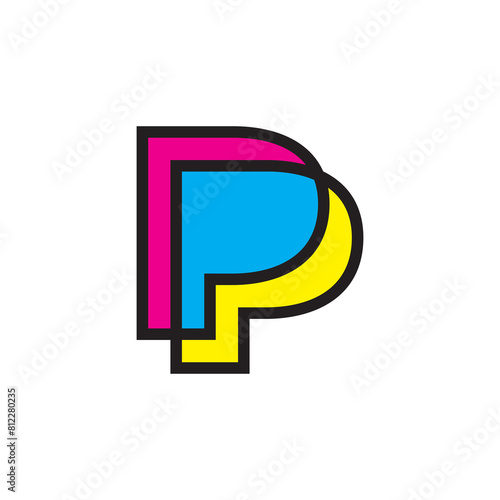 CMYK Letter P Logo Vector 005