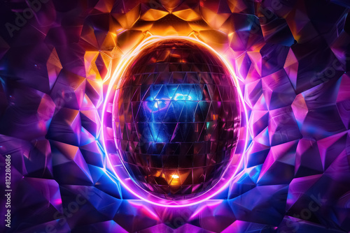 Futuristic Neon Glowing Egg with Vibrant Hues