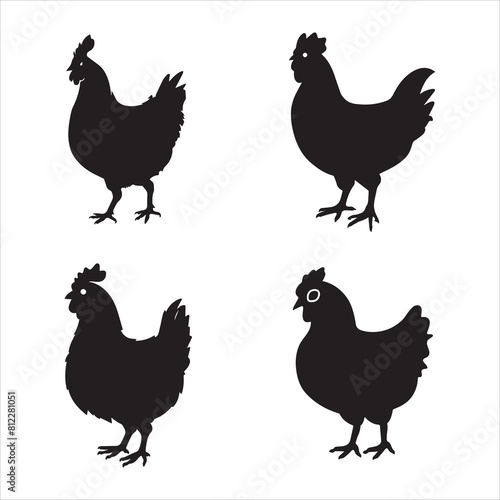 chicken silhouette vector icon graphic logo ai generated design photo