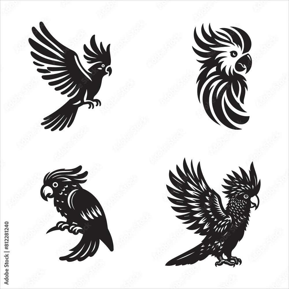 cockatoo silhouette vector icon graphic logo ai generated design cockatoo silhouette vector icon graphic logo ai generated design