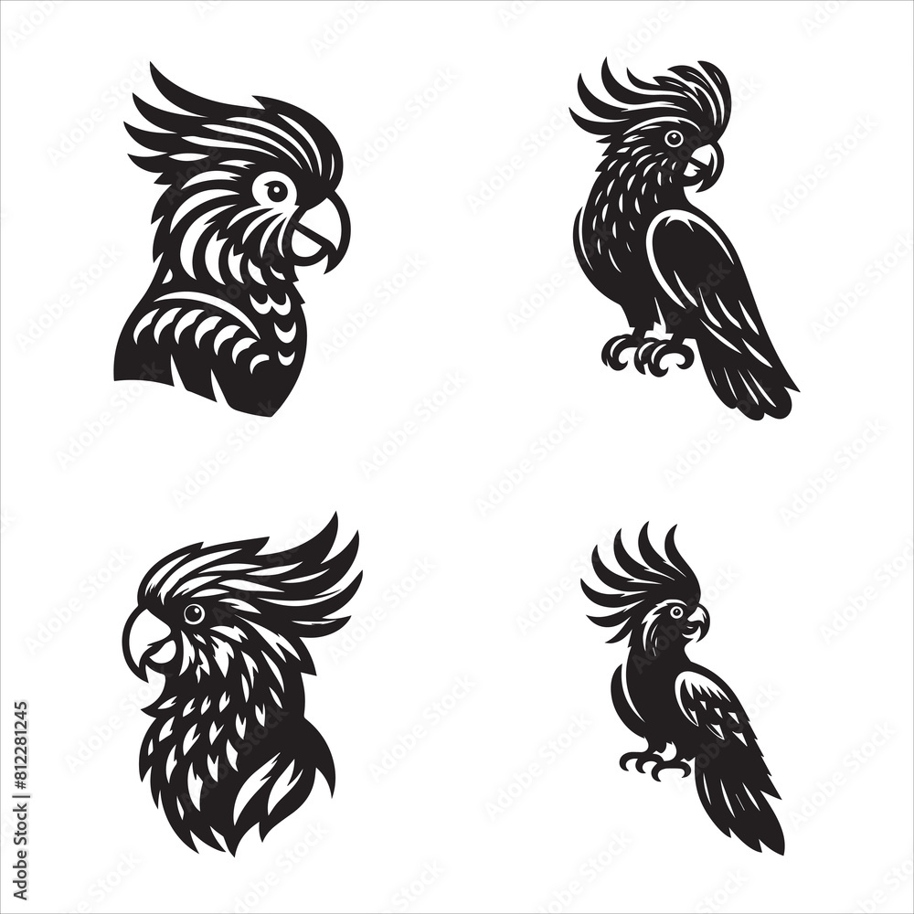 cockatoo silhouette vector icon graphic logo ai generated design cockatoo silhouette vector icon graphic logo ai generated design