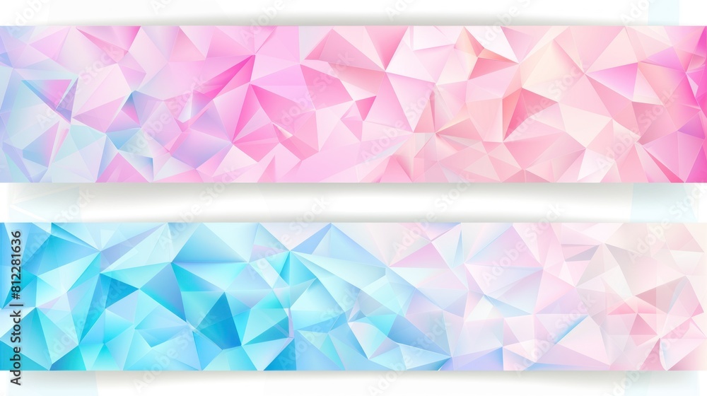 Abstract banner with business design templates. Set of Banners with polygonal mosaic backgrounds.