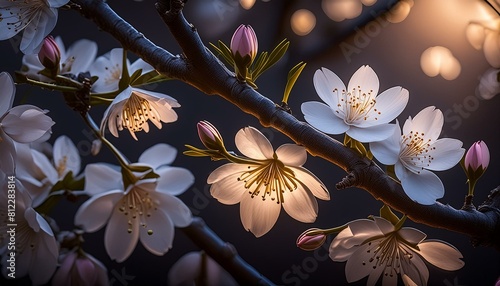 ai generative of cherry blossoms are blooming with a very beautiful cinematic effect