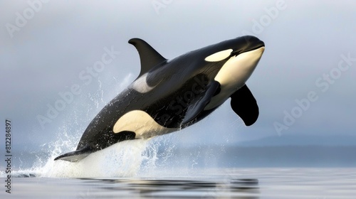 An Orca whale jumping off the sea surface © MUCHIB