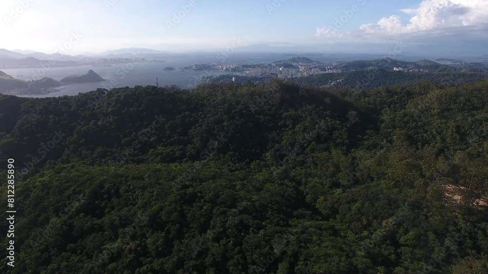 Aerial view of mountains in Niterói, Rio de Janeiro, Brazil Aerial view of mountains in Niterói, Rio de Janeiro, Brazil