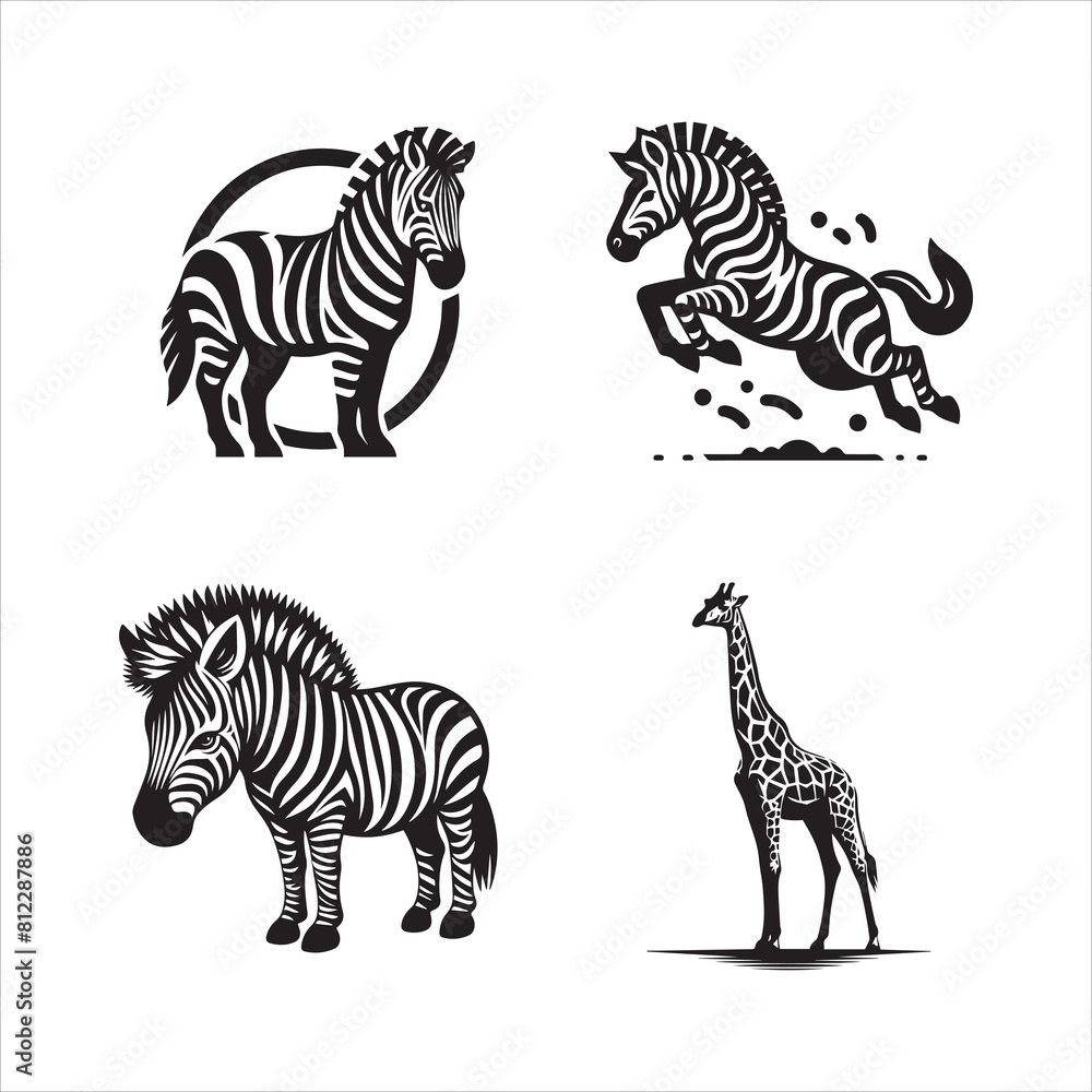 zebra silhouette vector icon graphic logo ai generated design zebra silhouette vector icon graphic logo ai generated design