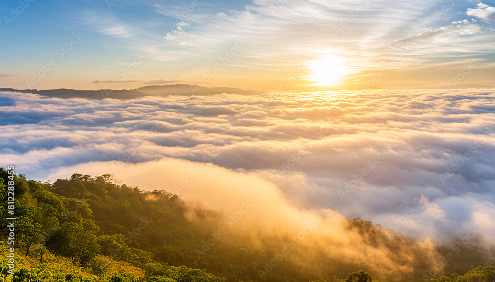 Obraz premium Cloudscape: Capturing the Beauty of Sky in Time-lapse Sunrise and Sunset