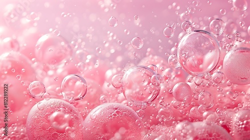 Pink abstract background with bubbles for design