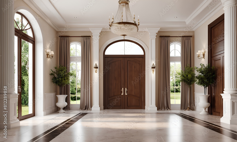 Exquisite Traditional Villa Entrance Detailed 3D Model with Dramatic Lighting Exquisite Traditional Villa Entrance Detailed 3D Model with Dramatic Lighting
