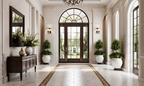 Highly Detailed Traditional Villa Entrance Hall Professional 3D Model with Dramatic Lighting