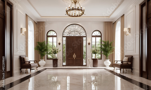 Traditional Villa Foyer  Highly Detailed 3D Model with Professional Lighting