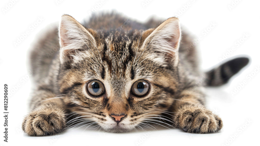 Obraz premium A cute cat on white background