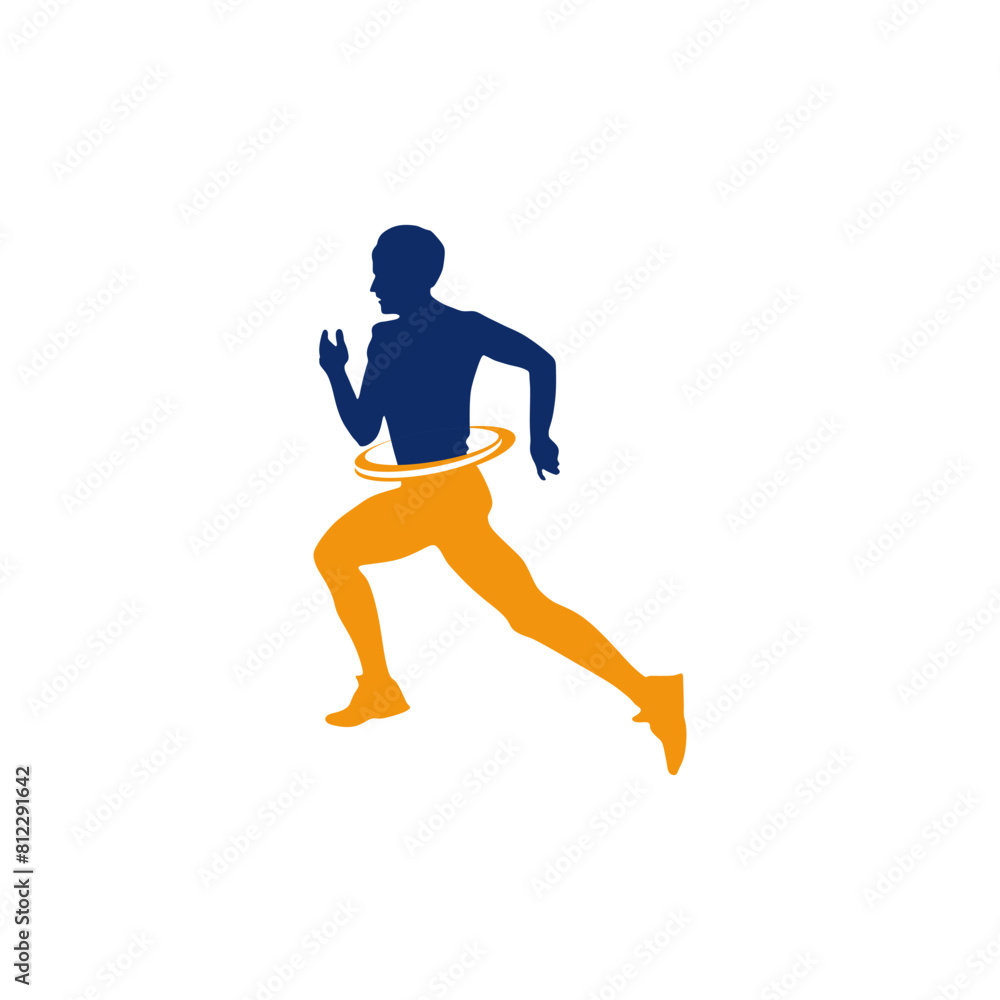 Runner marathon trail run logo vector graphic illustration on background, sticker badge Runner marathon trail run logo vector graphic illustration on background, sticker badge
