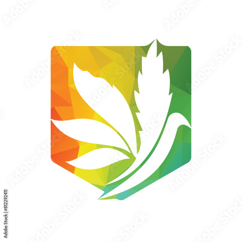 Marijuana bird vector icon logo design template.