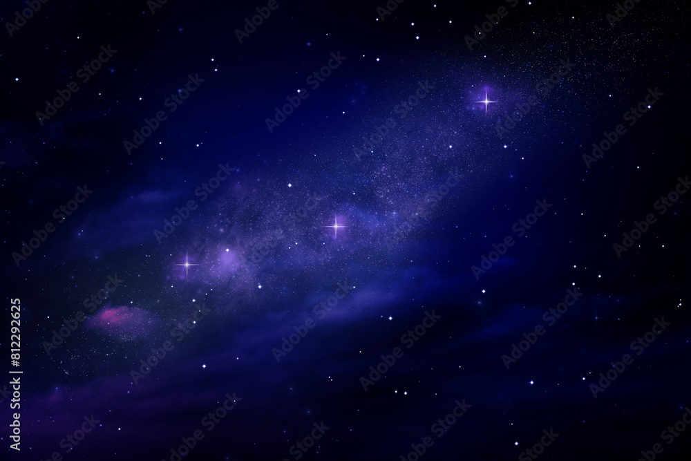 Obraz premium Shiny galaxy and stars in celestial cosmos