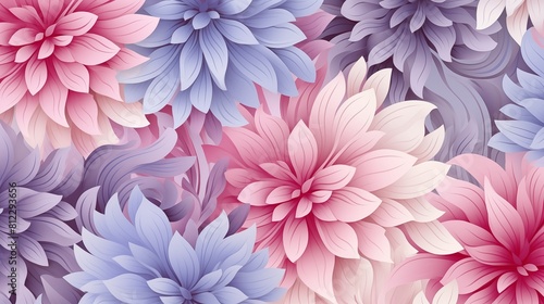 Elegant soft Flowers in Pastel Pink and Blue Tones. © M.IVA