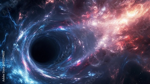 Black Hole Devouring Stars in Space photo