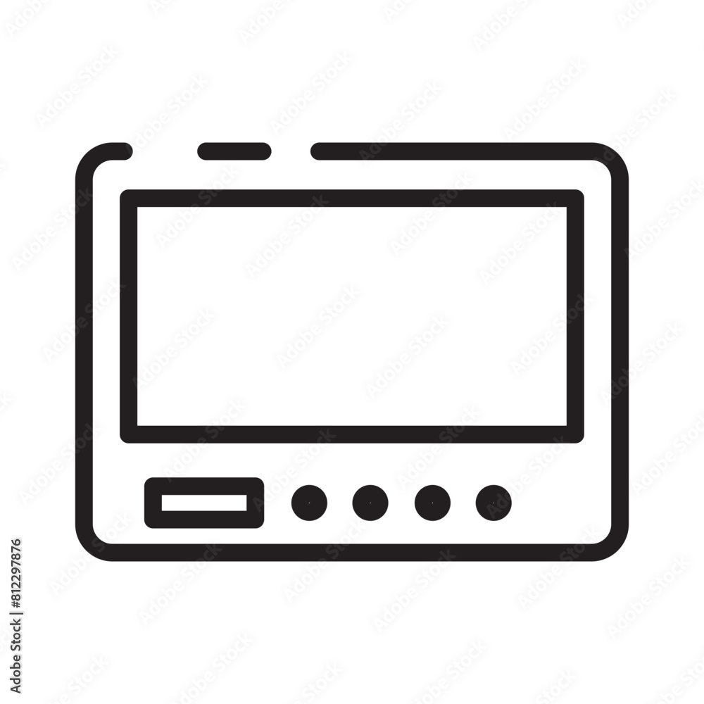 Headunit Multimedia Parts Line Icon Headunit Multimedia Parts Line Icon