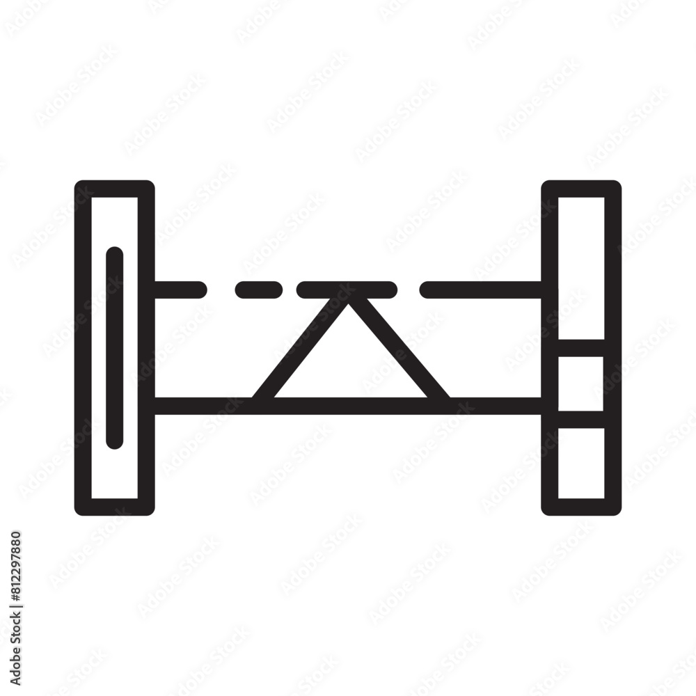Hydraulic Lift Lifting Line Icon Hydraulic Lift Lifting Line Icon