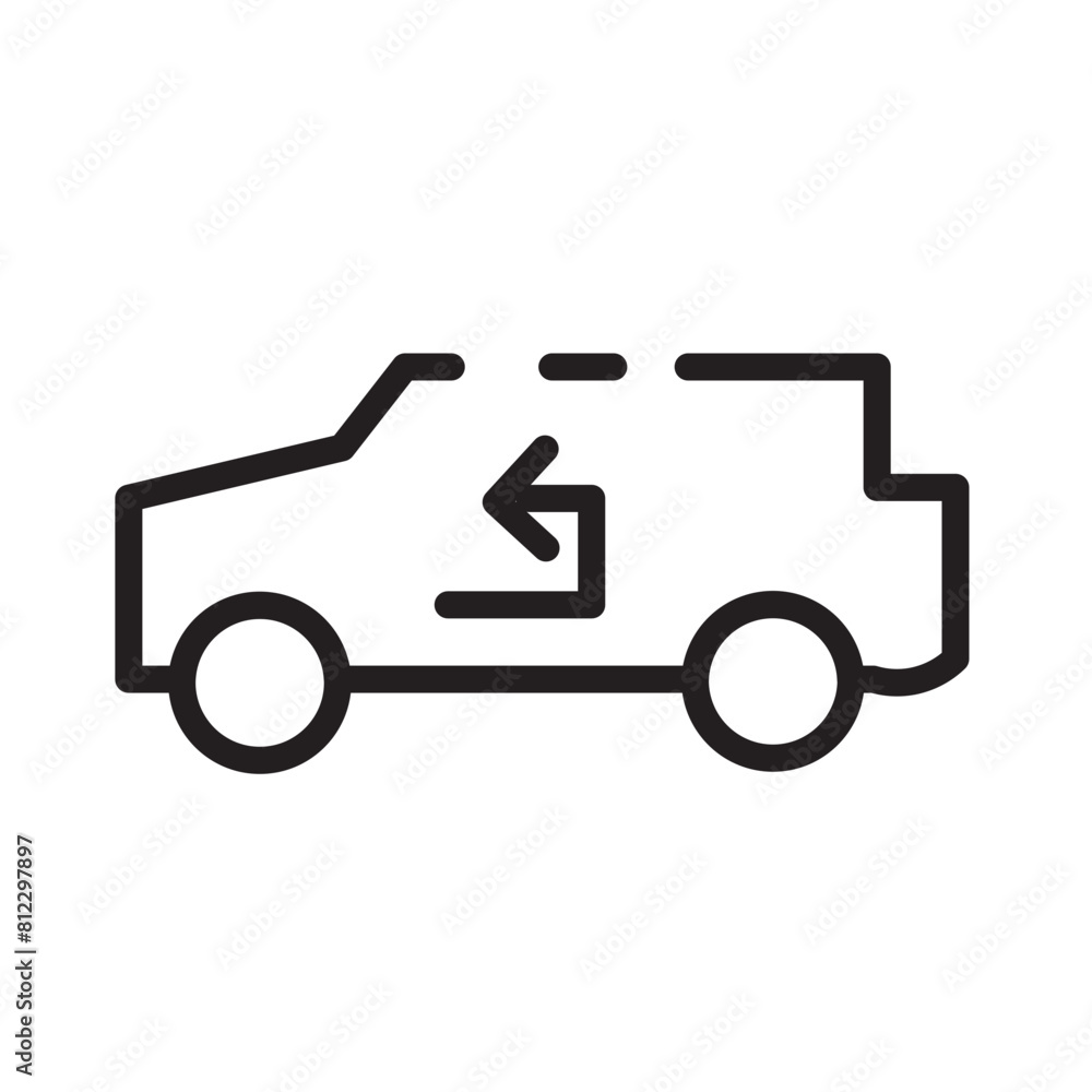 Recycle Vehicle Car Line Icon Recycle Vehicle Car Line Icon