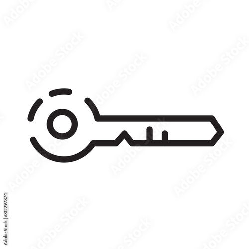 Key Lock Parts Line Icon