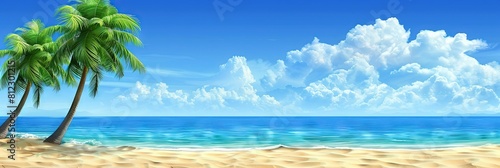 summer vacation with idyllic beach location photo