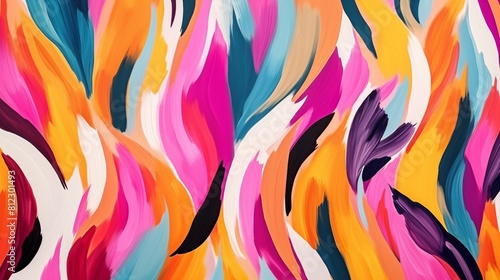 Colorful Abstract Swirls in a Vibrant Acrylic Painting.