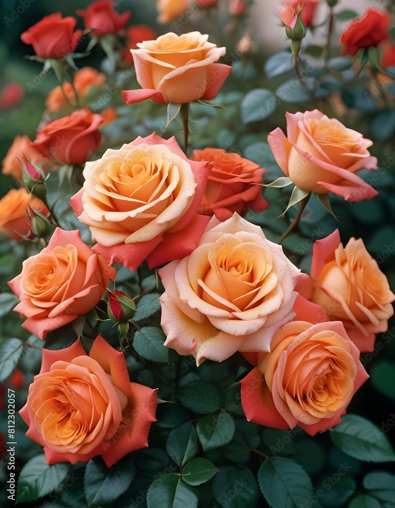 Gorgeous roses in the garden with ground. Gorgeous roses in the garden with ground.