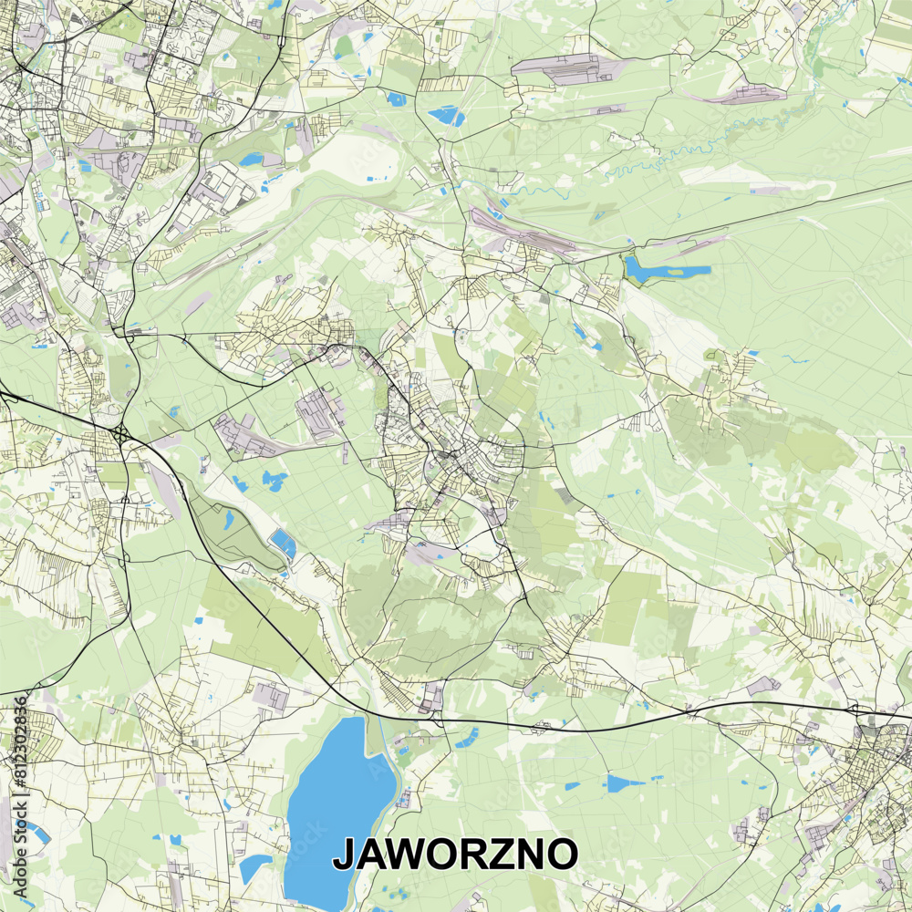 Fototapeta premium Jaworzno, Poland map poster art