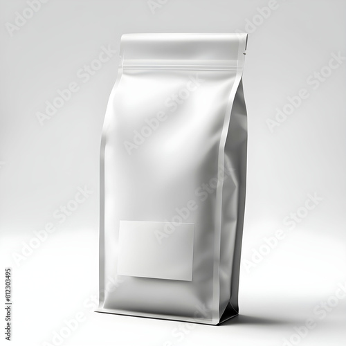 Embalagem de saco de café em papel isolado em fundo branco photo