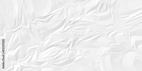 White wrinkly backdrop paper background. panorama grunge wrinkly paper texture background, crumpled pattern texture. paper crumpled texture. white fabric crushed textured crumpled.