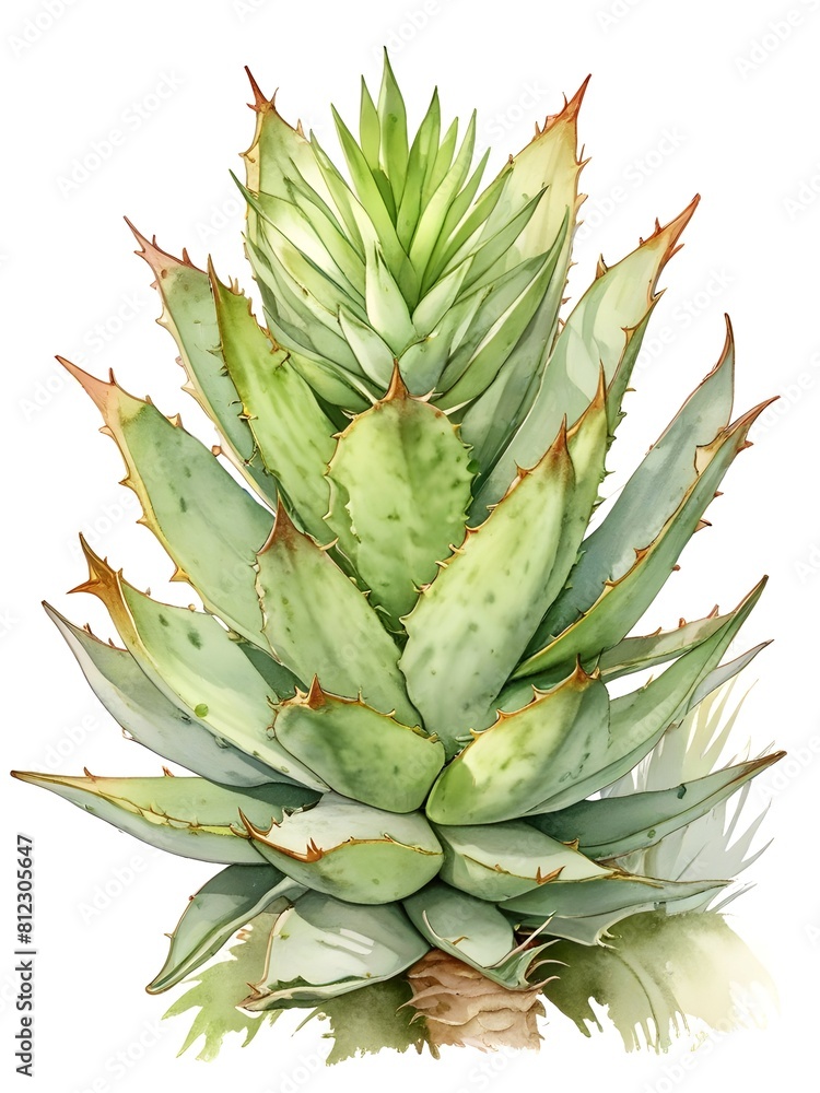 Aloe Watercolor Plant Nature Art Aloe Watercolor Plant Nature Art