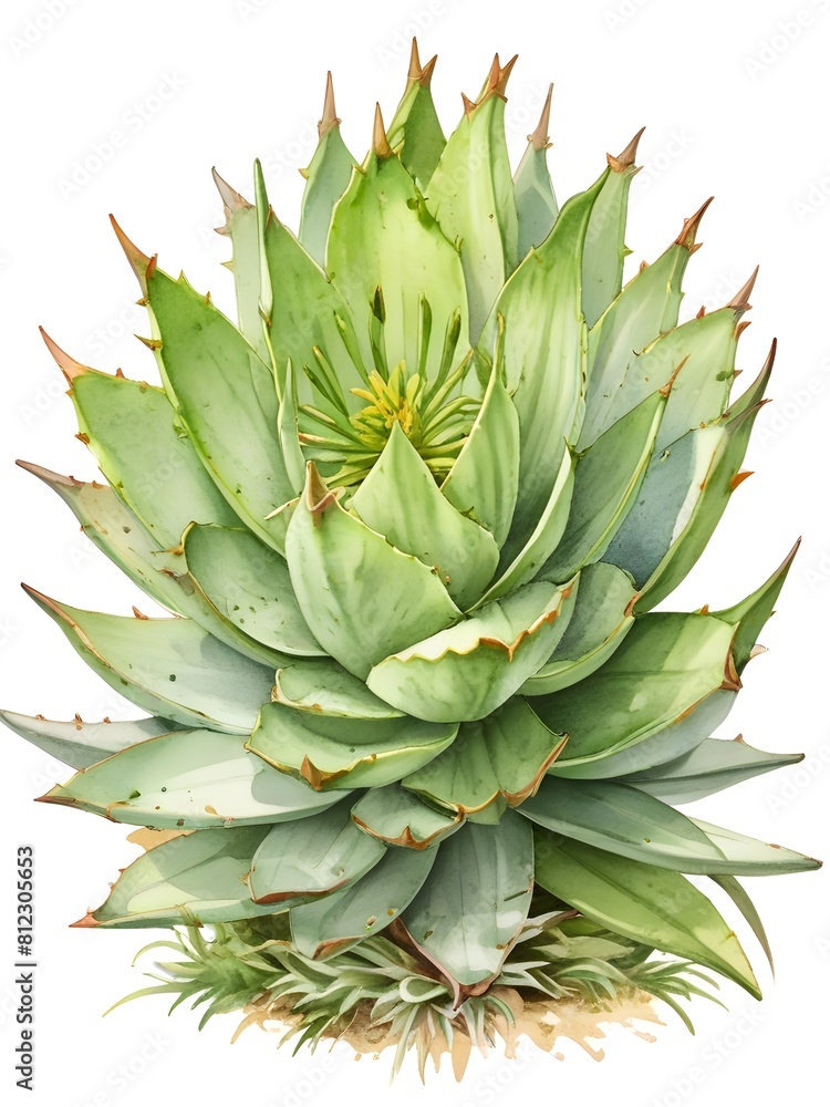 Aloe Watercolor Plant Nature Art Aloe Watercolor Plant Nature Art