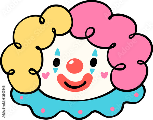 Groovy Clown face, clowncore doodle