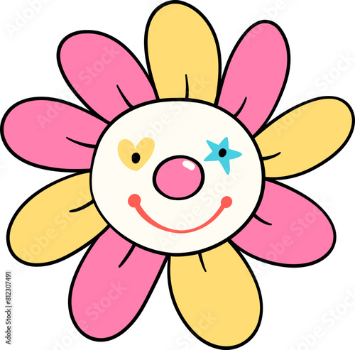 Groovy Clown flower clowncore doodle