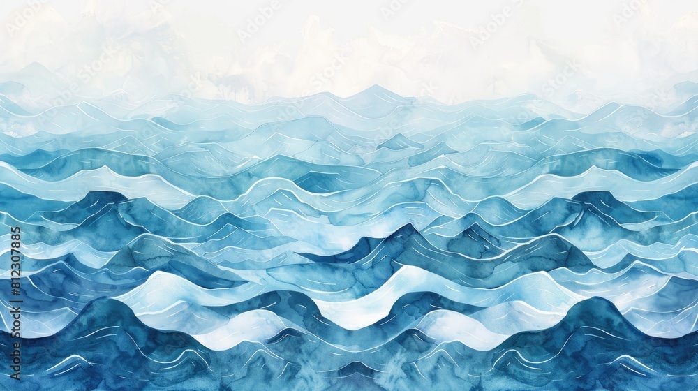 Serene Ocean Waves Painting - A Tranquil Seascape Artwork Serene Ocean Waves Painting - A Tranquil Seascape Artwork