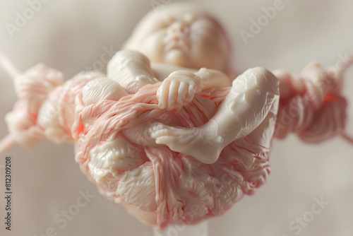 The Lifeline - A Close-Up Image Highlighting a Newborn Baby’s Clamped Umbilical Cord photo