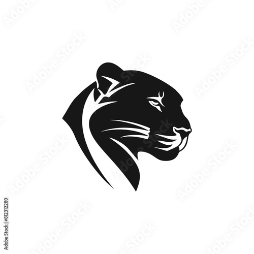 black and white Puma icon logo illustrations photo