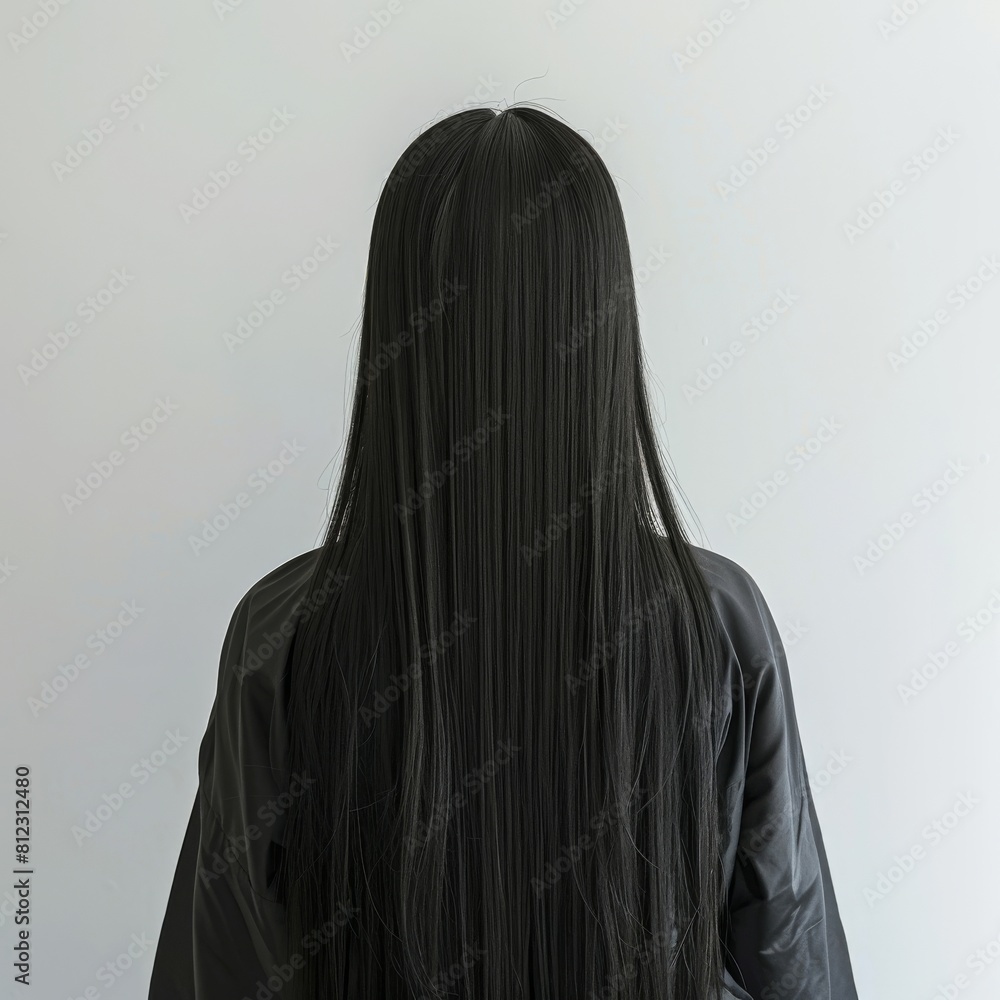 The back of a girl with long hair on white background, Smooth and shiny hair. The back of a girl with long hair on white background, Smooth and shiny hair.