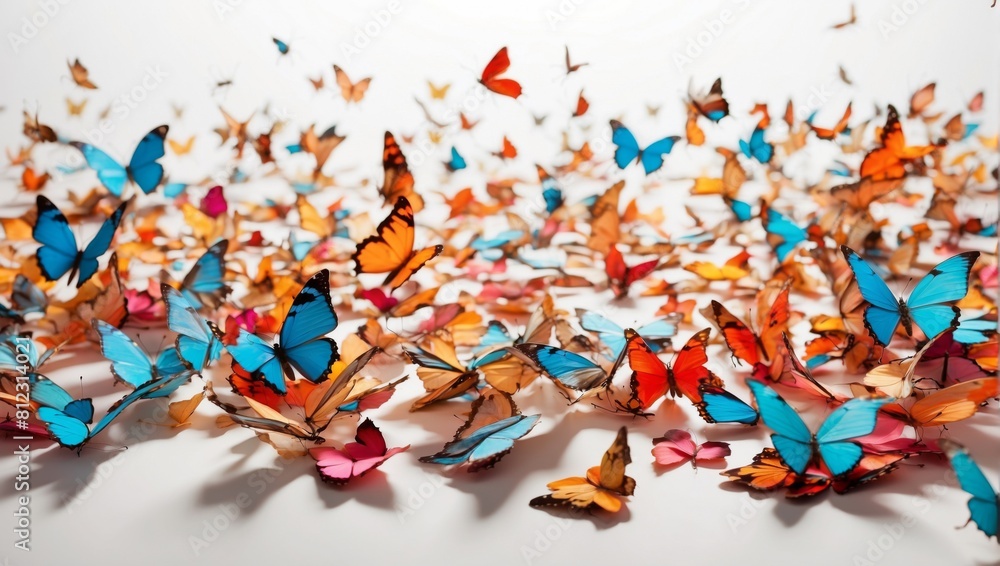 Colorful Butterflies Gracefully Soaring Through the Air Colorful Butterflies Gracefully Soaring Through the Air