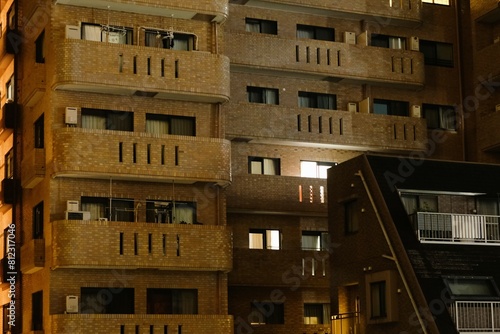Photography building in the city of night