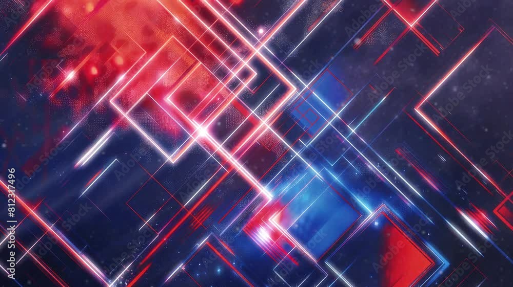 Abstract geometric background. 3D render animation.