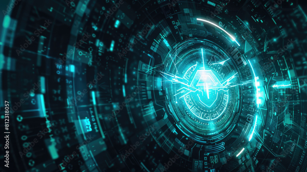 Futuristic Cyber Security Shield Background Futuristic Cyber Security Shield Background