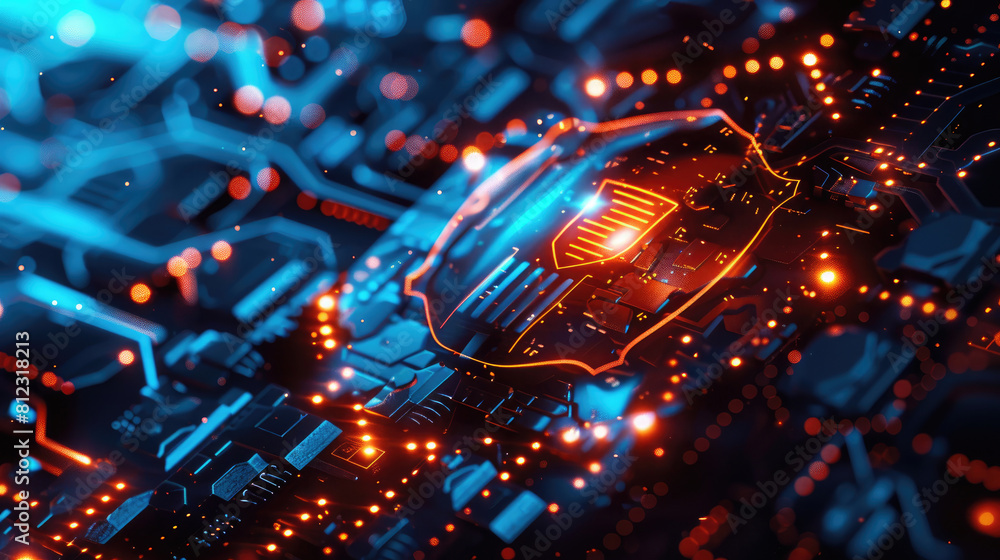 Futuristic Cyber Security Shield Background Futuristic Cyber Security Shield Background