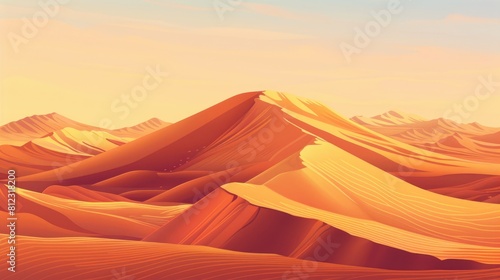 Desert Scenery And Golden Sands Highlight Exotic Desert Landscape