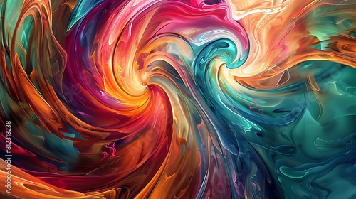 A symphony of colors swirls together, creating a harmonious composition that delights the senses. photo