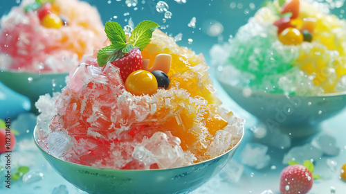 カラフルなかき氷｜Colorful shaved ice　Generative　AI