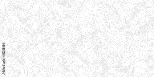 Vector geography landscape Topo contour map on white background, Topographic contour lines. Seamless pattern with lines Topographic map. Geographic mountain relief diagram line wave carve pattern.
