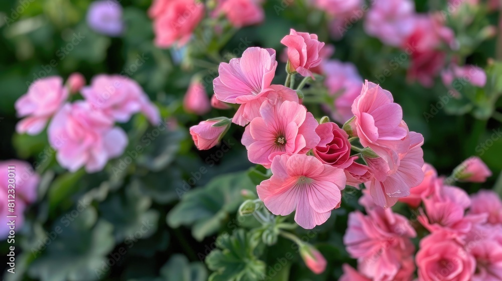 Beautiful pink flowers with delicate petals and captivating pink hues embellish the garden with grace and happiness growing closely together to form a charming display Beautiful pink flowers with delicate petals and captivating pink hues embellish the garden with grace and happiness growing closely together to form a charming display